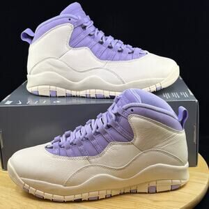 Size 9M/10.5W- Air Jordan 10 Retro Women’s Chalk And Hydrangeas IO0388-101